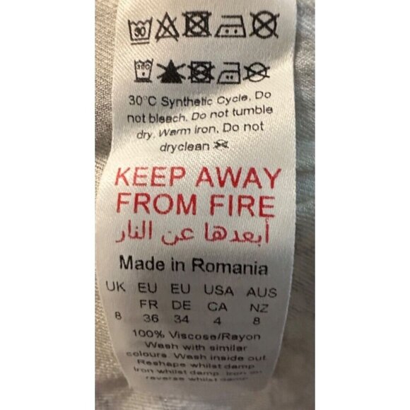 Nasty Gal Womens Pants Sz 4 Ivory/Blue Toile de Jouy Wide-Leg Palazzo Pull-On - Picture 10 of 10